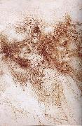 LEONARDO da Vinci Funf studies of grotesque faces Germany oil painting artist